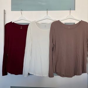 Christopher & Banks Lot Of 3 Long Sleeve Scoop Neck Tops All size XL